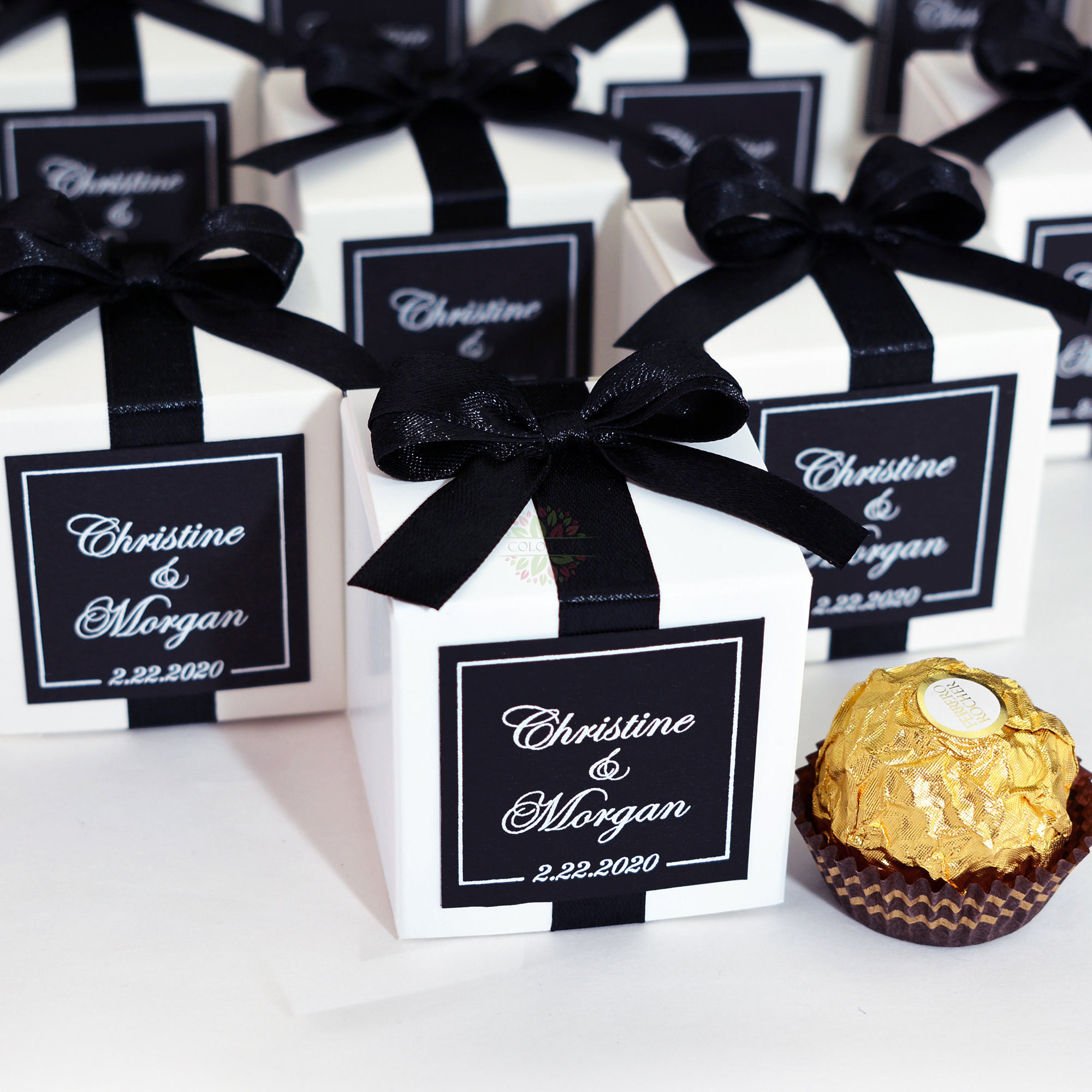 Boîte-cadeau de bonbons de mariage fantaisie pour invité