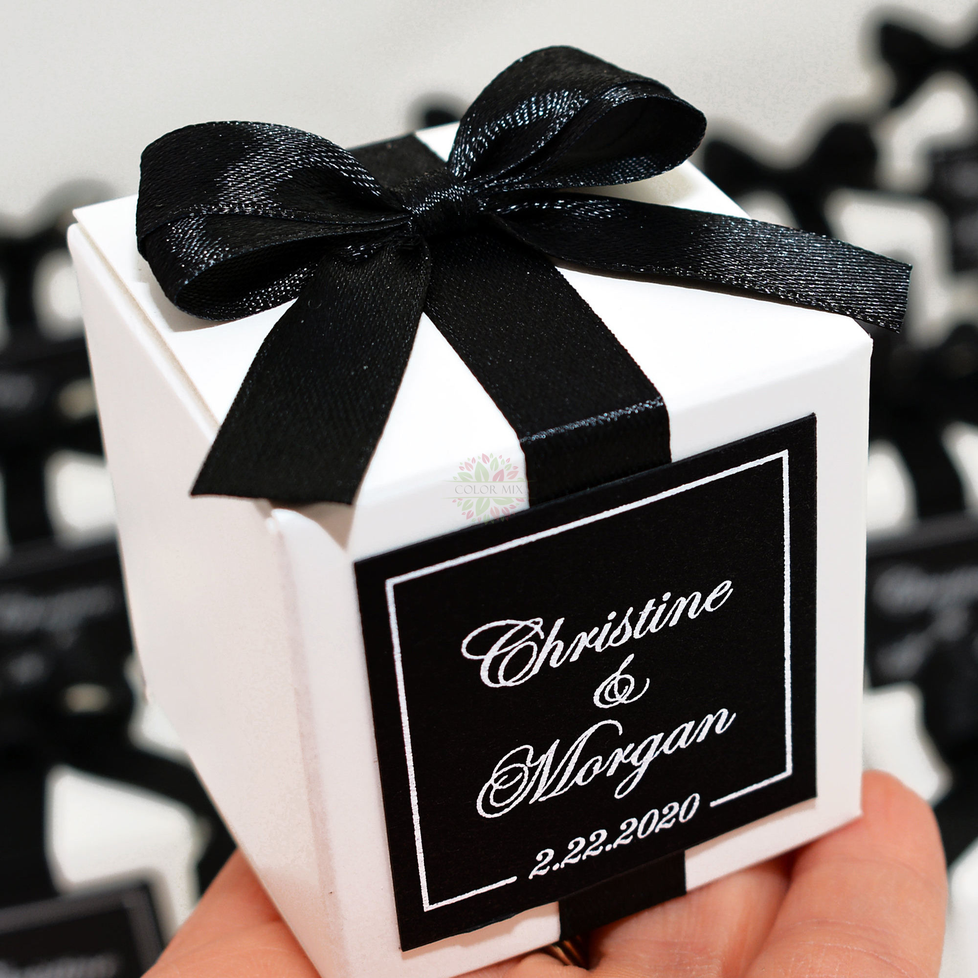 Boîte-cadeau de bonbons de mariage fantaisie pour invité