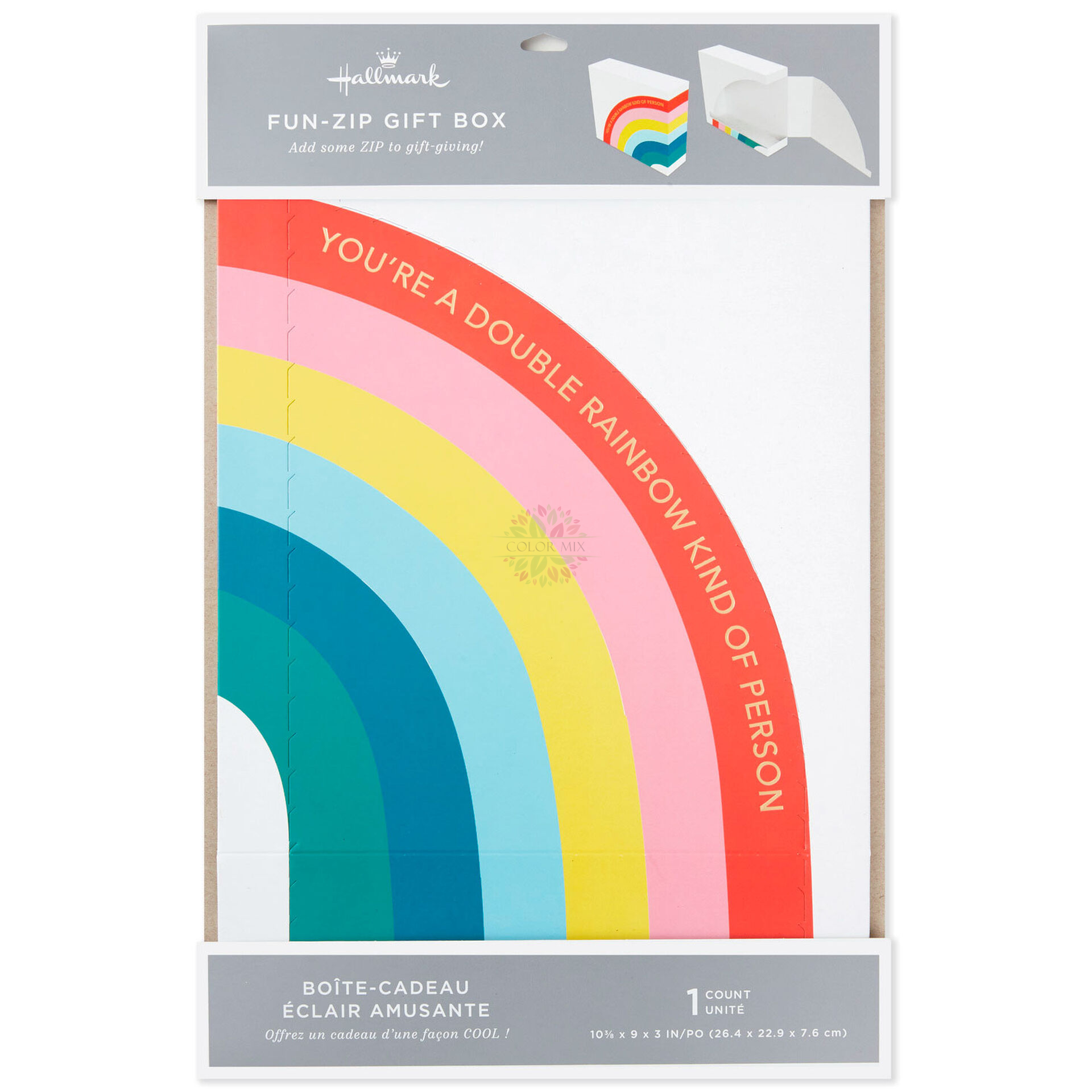 Boîte d'emballage cadeau arc-en-ciel de couleur pour fête d'enfant