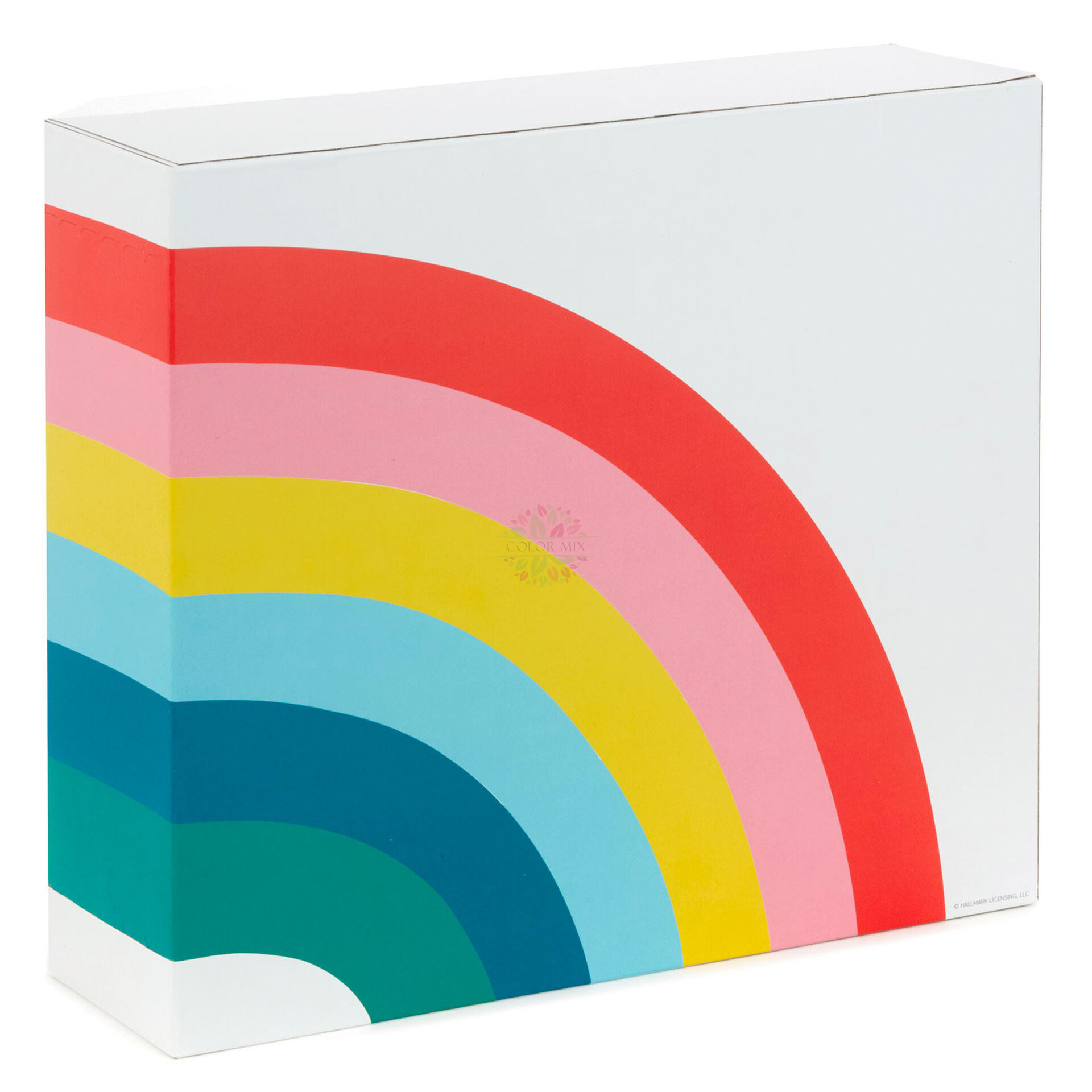 Boîte d'emballage cadeau arc-en-ciel de couleur pour fête d'enfant